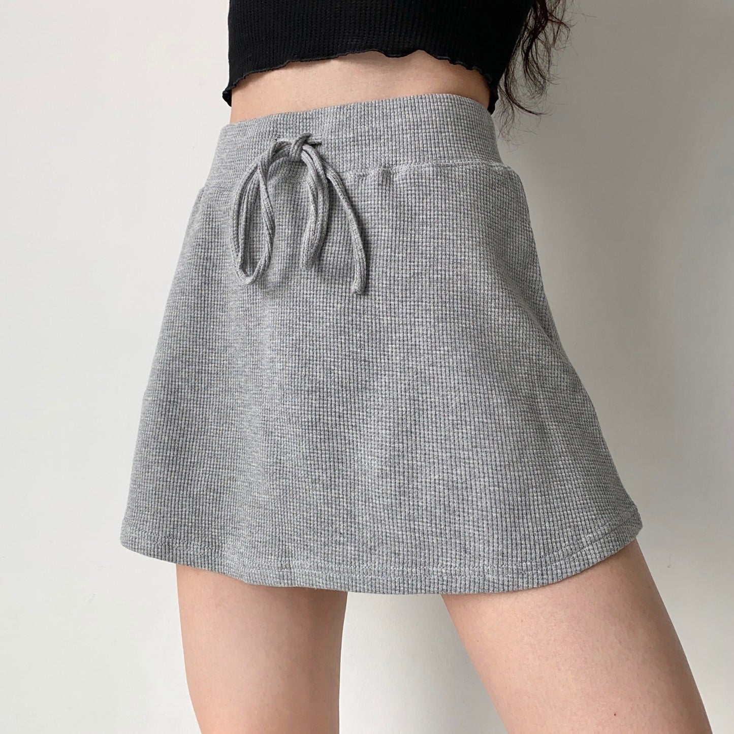 swvws - Waffle Drawstring Skirt