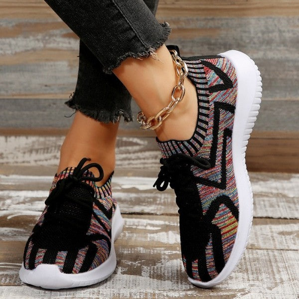 swvws - Black Casual Sportswear Daily Patchwork Frenulum Round Comfortable Out Door Shoes