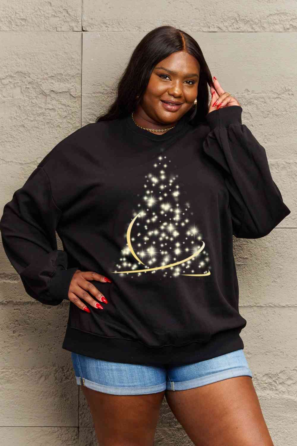 swvws Simply Love Full Size Graphic Round Neck Sweatshirt