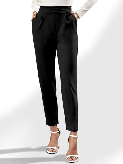 swvws High Waist Straight Pants with Pockets