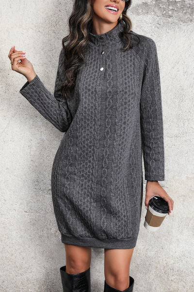 swvws Cable-Knit Mock Neck Dress