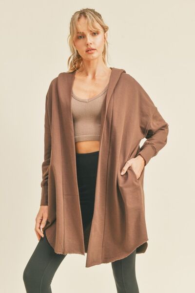 swvws Kimberly C Open Front Longline Hooded Cardigan