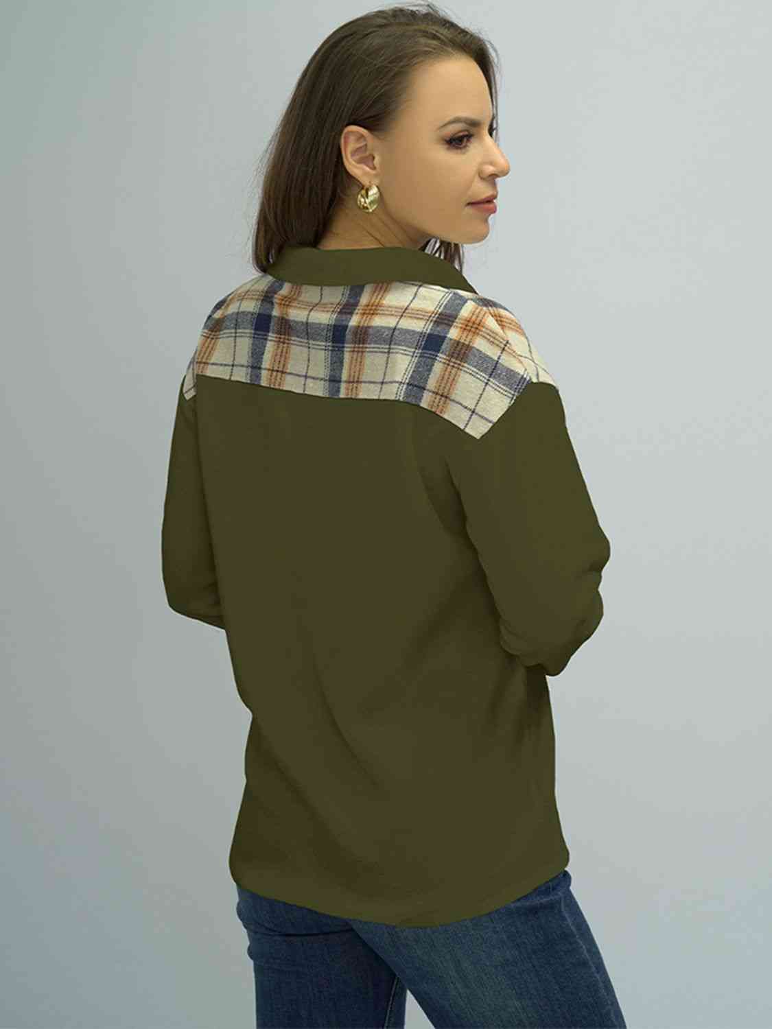 swvws Plaid Dropped Shoulder Shirt