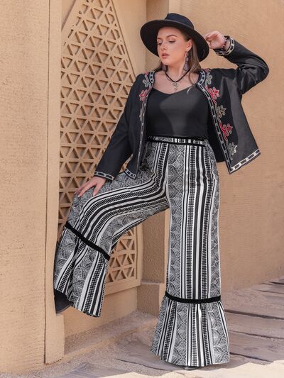 swvws Plus Size Printed Wide Leg Pants