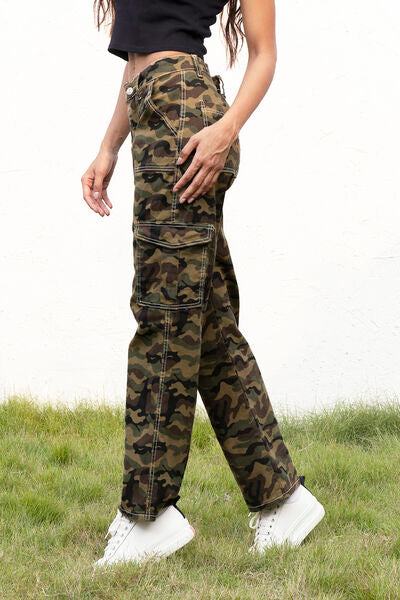 swvws Camouflage Straight Leg Cargo Pants