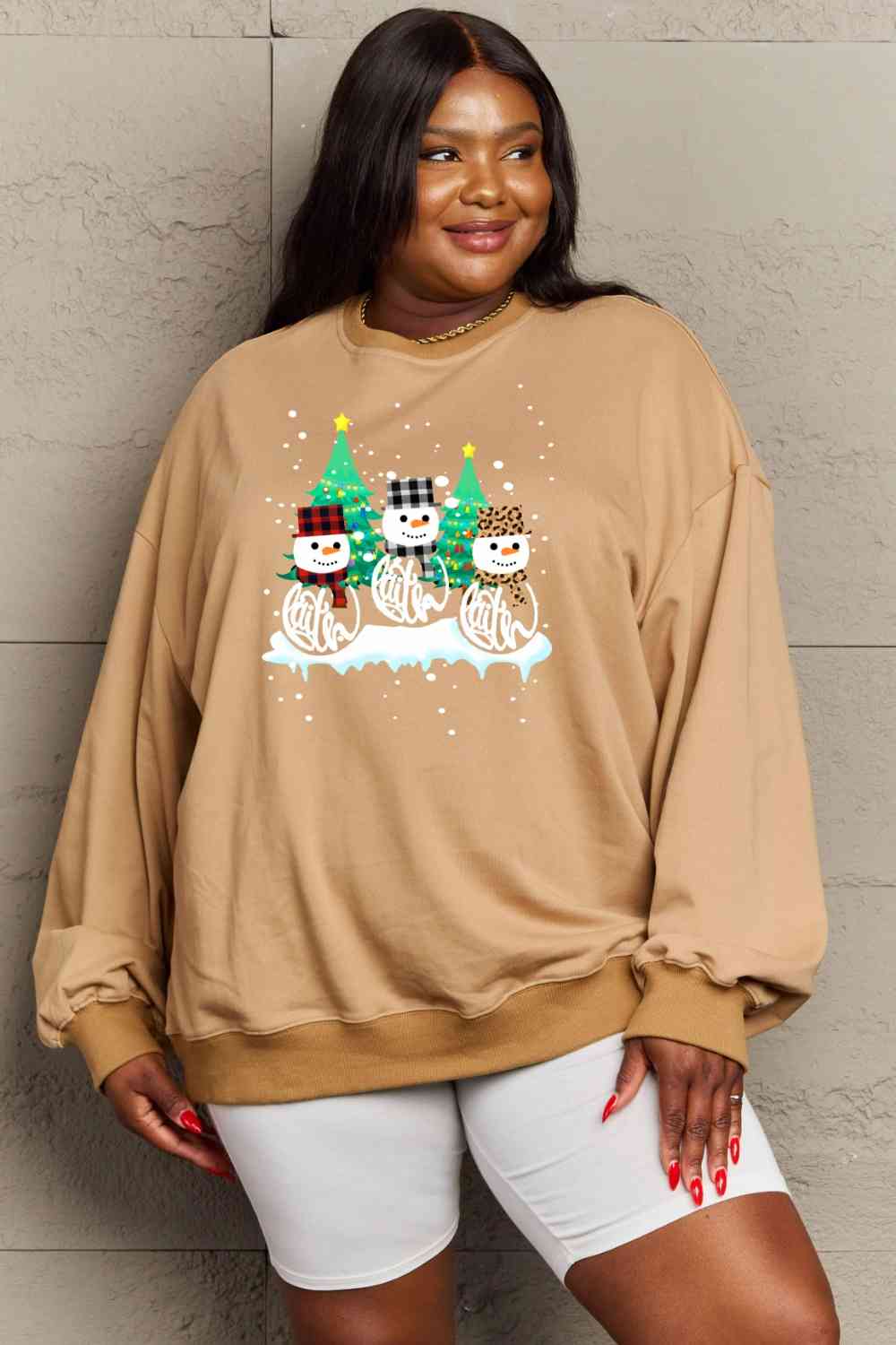 swvws Simply Love Full Size Graphic Round Neck Sweatshirt