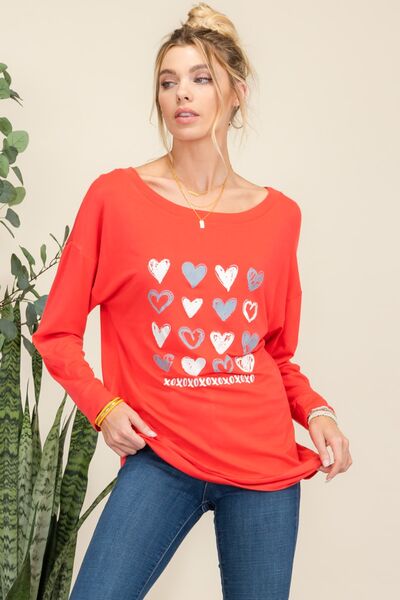 swvws Celeste Full Size Heart Graphic Long Sleeve T-Shirt