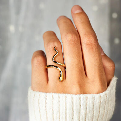 swvws Snake Shape 18K Gold-Plated Bypass Ring