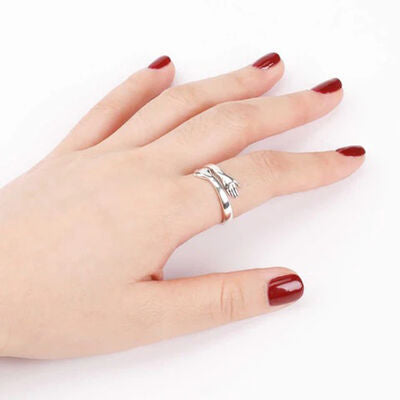 swvws Hug Shape 925 Sterling Silver Bypass Ring