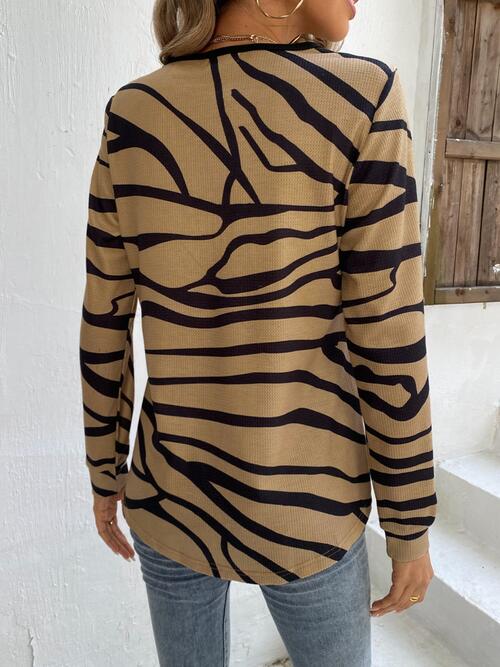 swvws Printed Half Zip Long Sleeve T-Shirt