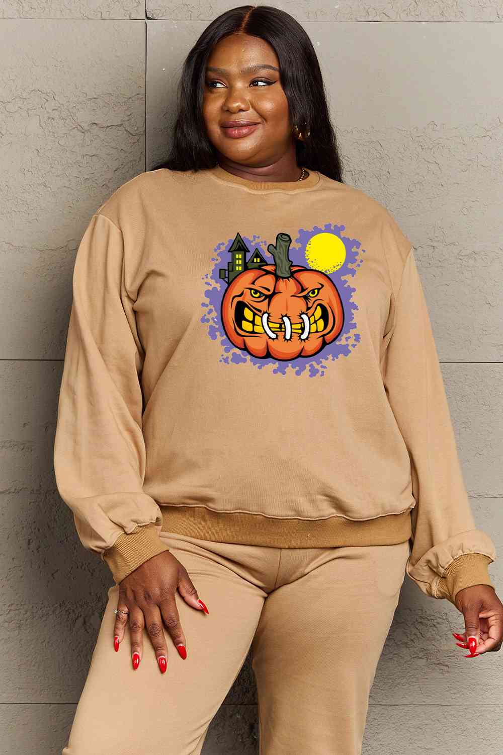 swvws Simply Love Full Size Graphic Round Neck Sweatshirt