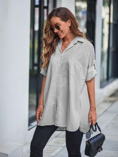 swvws Full Size Button Up Long Sleeve Shirt