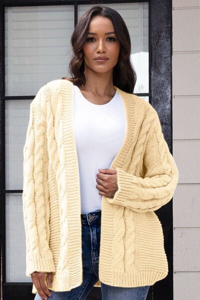 swvws Open Front Cable-Knit Cardigan