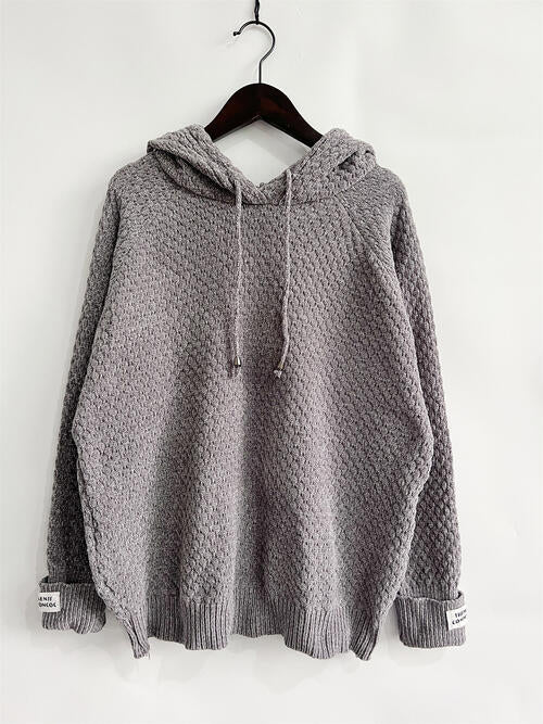 swvws Drawstring Long Sleeve  Hooded Sweater