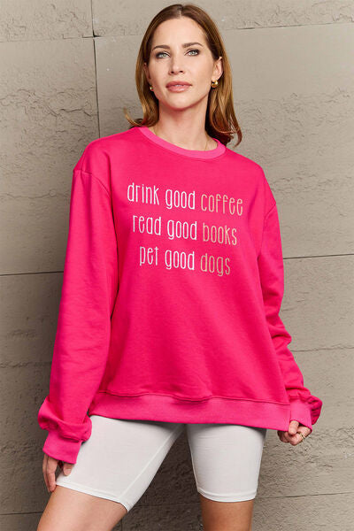 swvws Simply Love Full Size Letter Graphic Round Neck Sweatshirt