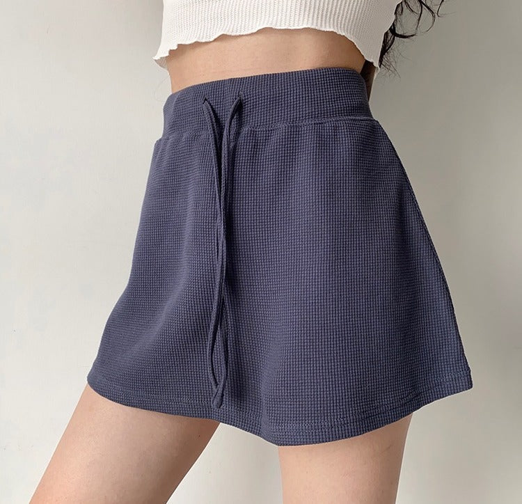 swvws - Waffle Drawstring Skirt