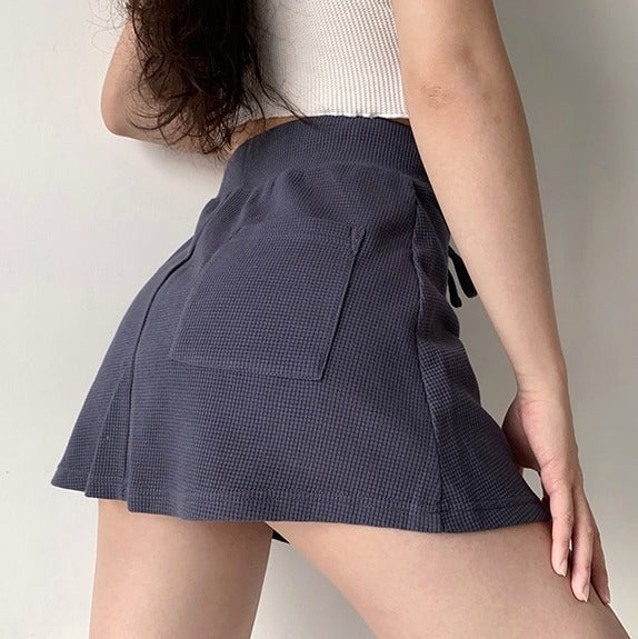 swvws - Waffle Drawstring Skirt