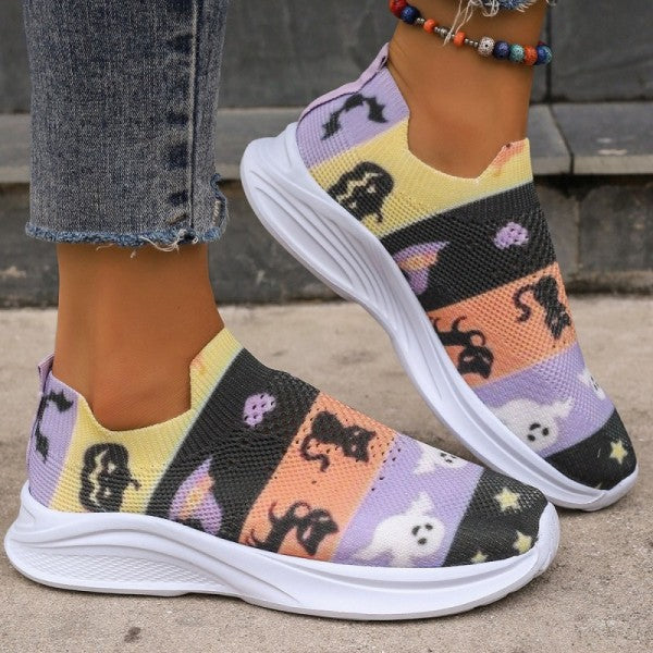 swvws - Purple Casual Sportswear Daily Patchwork Printing Round Comfortable Out Door Shoes