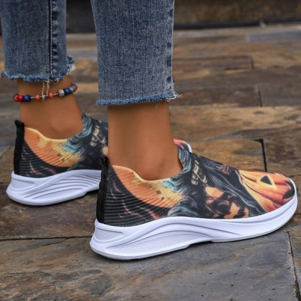 swvws - Yellow Casual Sportswear Daily Patchwork Printing Round Comfortable Shoes