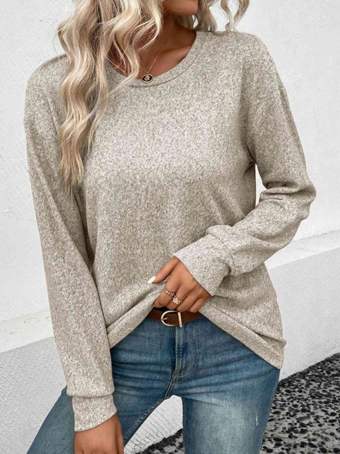 swvws Round Neck Long Sleeve T-Shirt