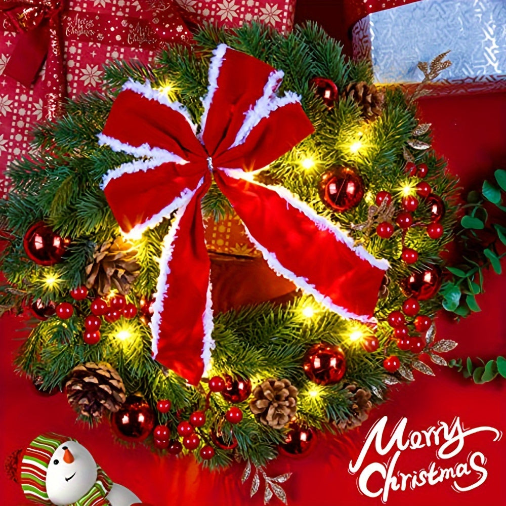 17.71" Festive Christmas Wreath - Perfect for Front Door & Wall Decor, Ideal Holiday Gift, No Power Needed