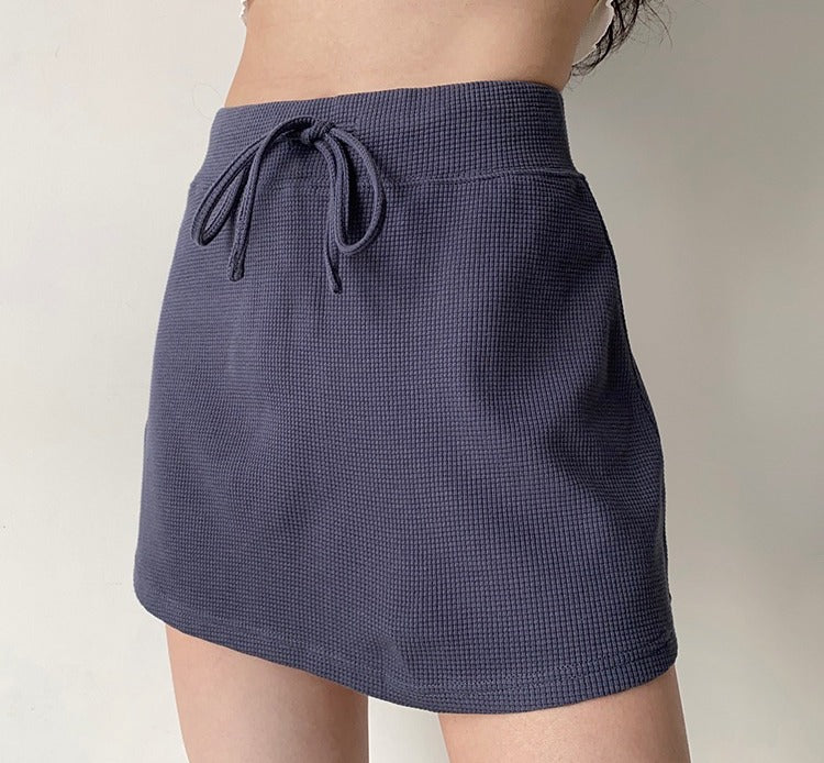 swvws - Waffle Drawstring Skirt