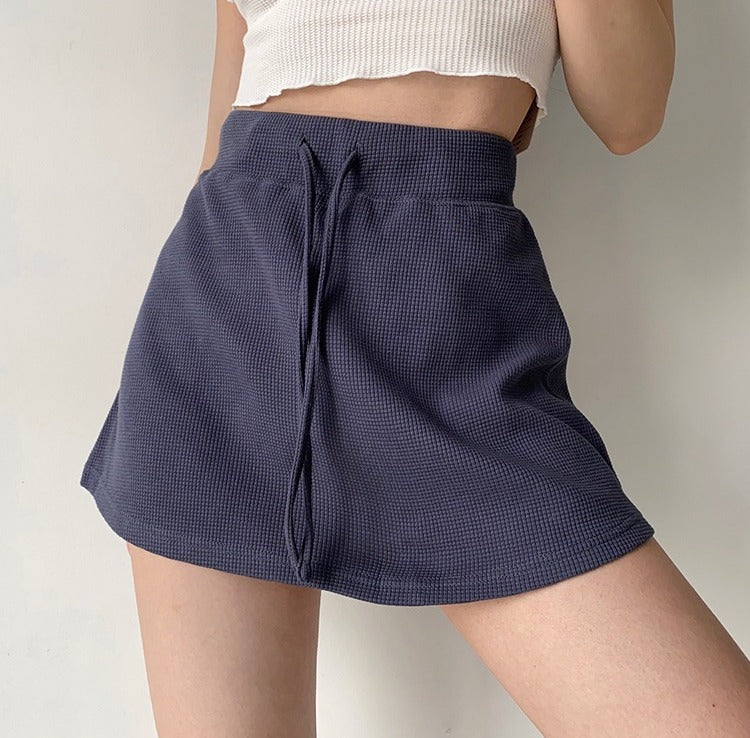 swvws - Waffle Drawstring Skirt