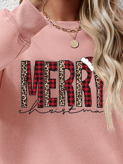 swvws MERRY CHRISTMAS Round Neck Long Sleeve Sweatshirt