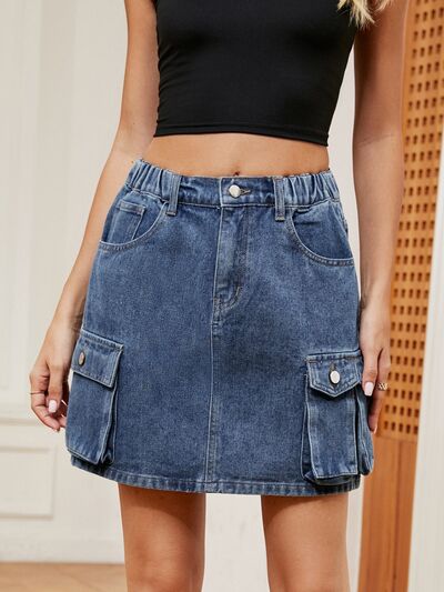 swvws High Waist Denim Skirt