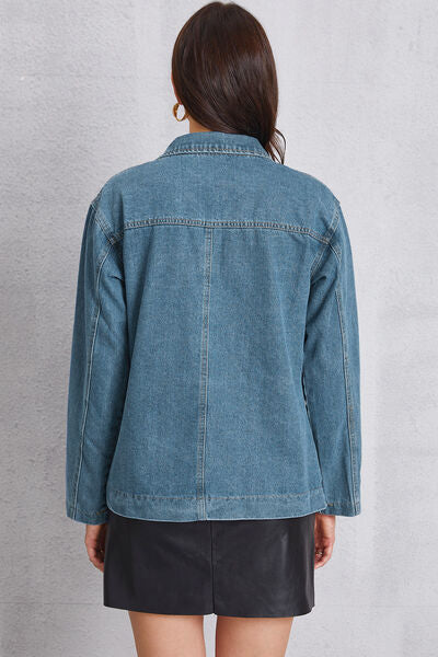 swvws Pocketed Button Up Denim Jacket