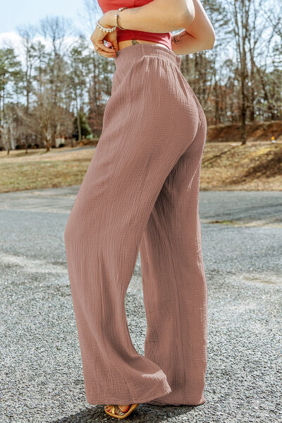 swvws Texture Tied Wide Leg Pants