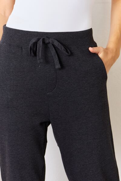 swvws RISEN Soft Knit Drawstring Cropped Joggers