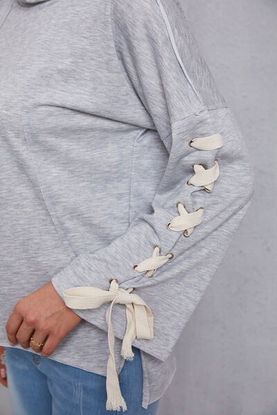 swvws Tied Dropped Shoulder Hoodie