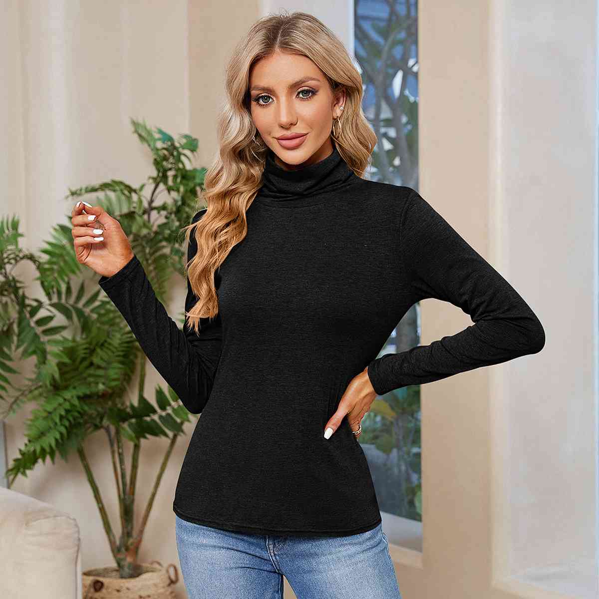 swvws Turtleneck Long Sleeve T-Shirt