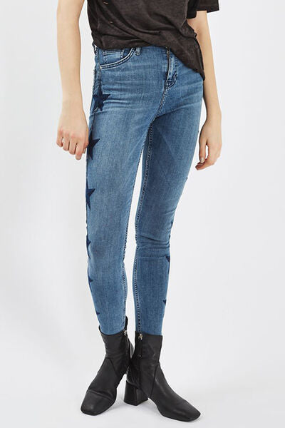 swvws Star Pattern Skinny Jeans