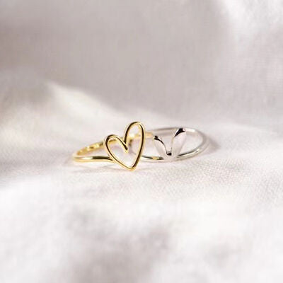 swvws Heart Shape Irregular 925 Sterling Silver Ring