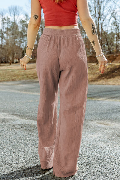 swvws Texture Tied Wide Leg Pants