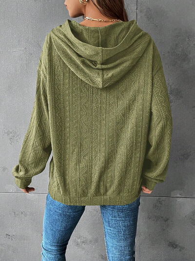 swvws Textured Dropped Shoulder Hoodie