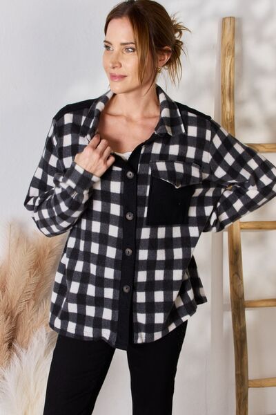 swvws Hailey & Co Full Size Plaid Button Up Jacket