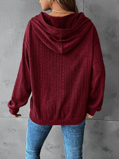 swvws Textured Dropped Shoulder Hoodie