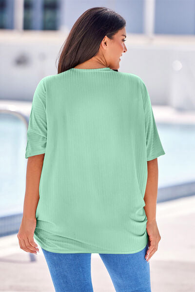 swvws Plus Size Ribbed Cocoon Cover Up