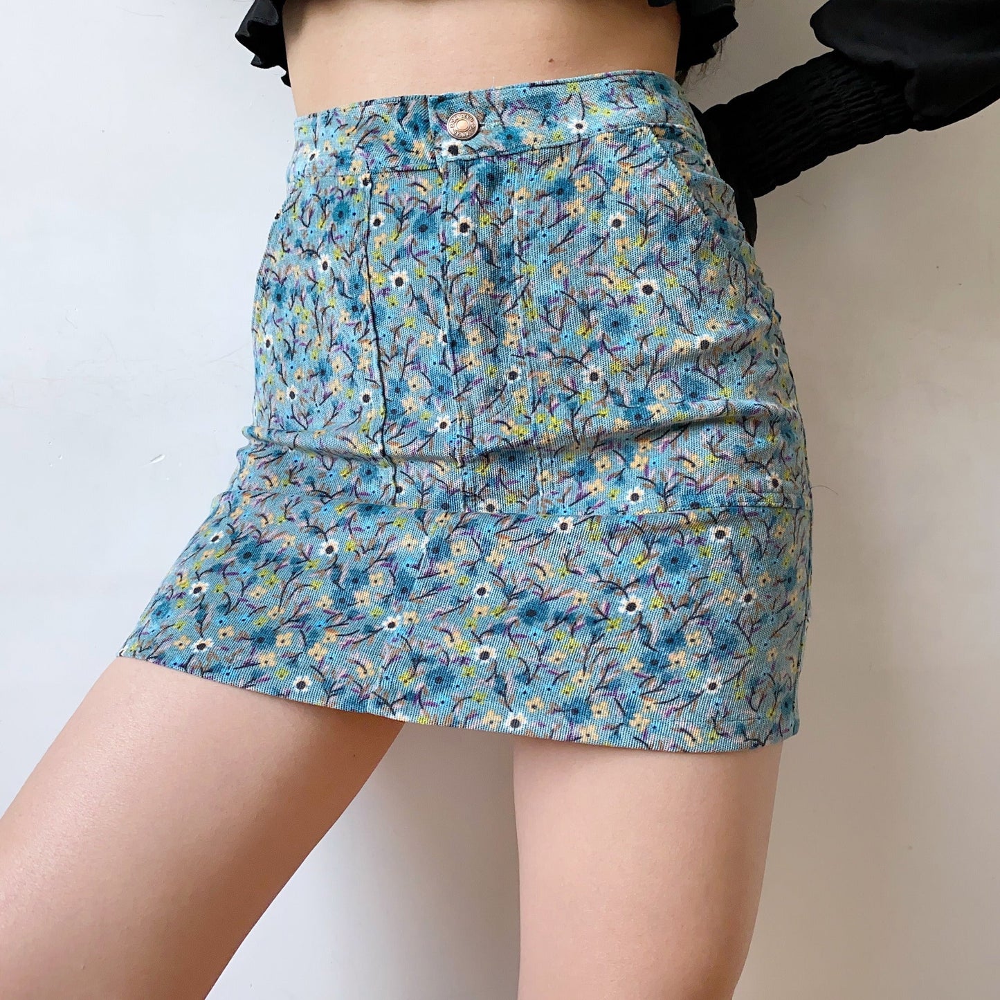 swvws - Jessa Floral Corduroy Skirt