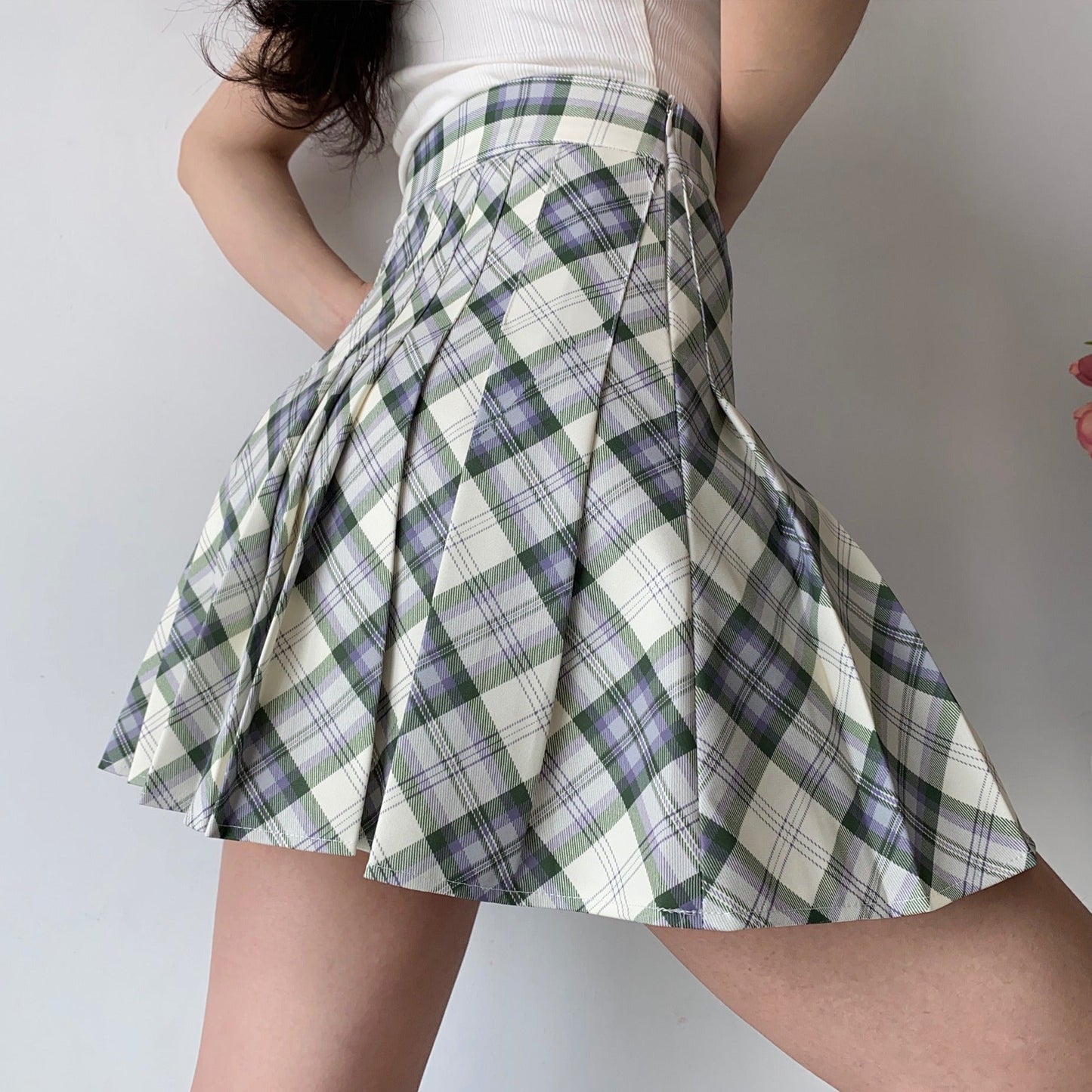 swvws - Seoul Style Plaid Tennis Skirt // Mint