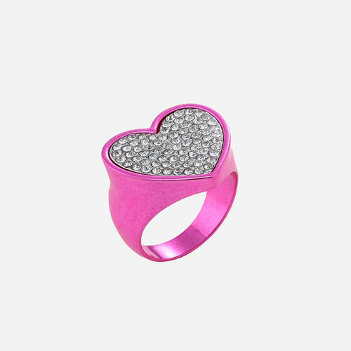 swvws Geometric Glass Stone Alloy Ring