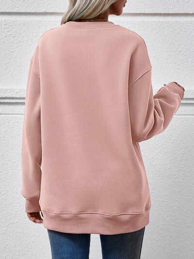 swvws Letter Graphic Round Neck Sweatshirt