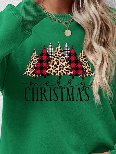 swvws MERRY CHRISTMAS Round Neck Long Sleeve Sweatshirt