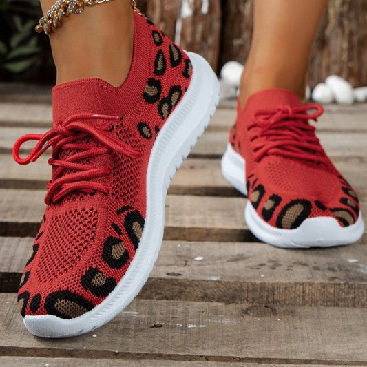 swvws - Red Casual Sportswear Daily Patchwork Frenulum Round Comfortable Shoes