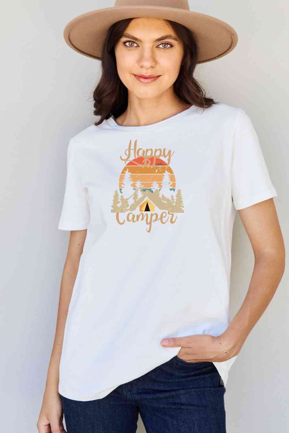 swvws Simply Love Full Size HAPPY CAMPER Graphic T-Shirt