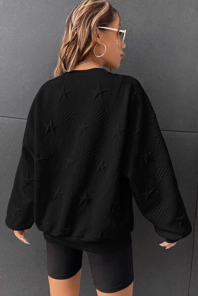 swvws Star Lantern Sleeve Dropped Shoulder Sweatshirt