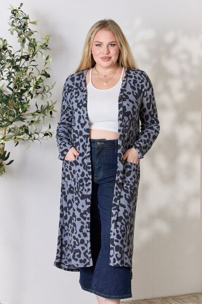 swvws Celeste Full Size Button Up Animal Print Cardigan